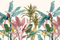 Mixed Tropical Banana Leaves Wall Mural