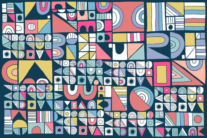 Modern Kids Geometric Wall Mural-Wall Mural-Eazywallz