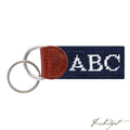 Monogrammed Needlepoint Key Fob-Fussbudget.com