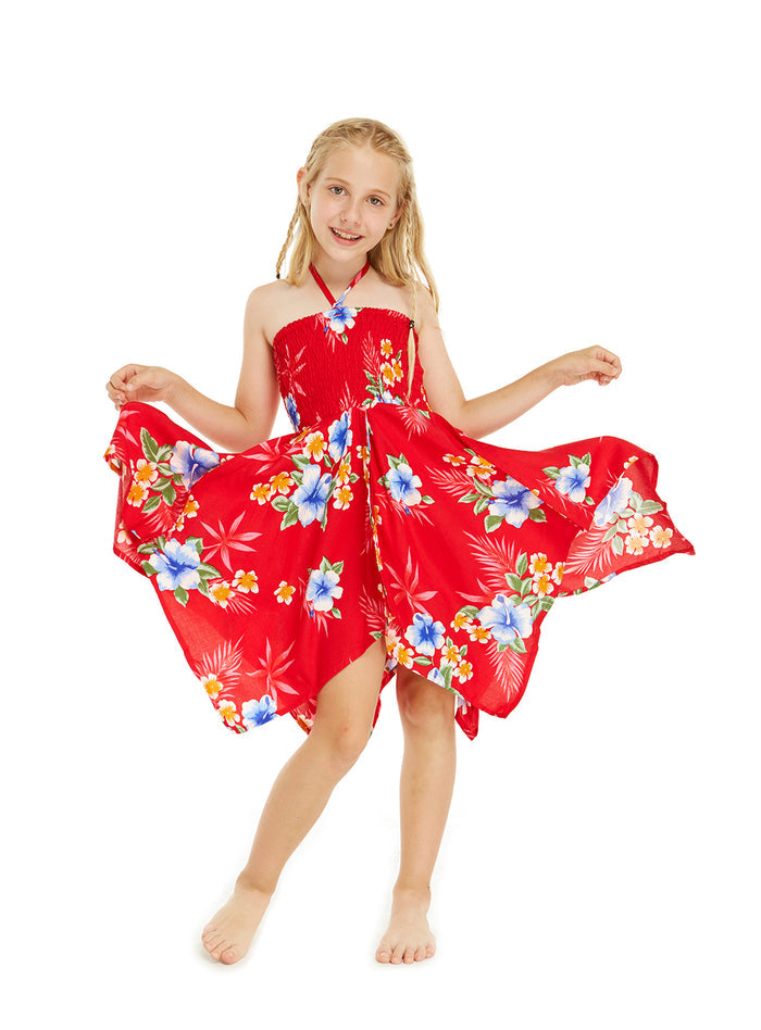Mother Daughter Oahu Set in Hibiscus Red