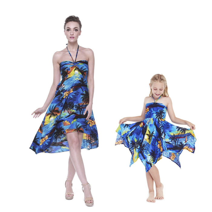 Mother Daughter Oahu Set in Sunset Blue
