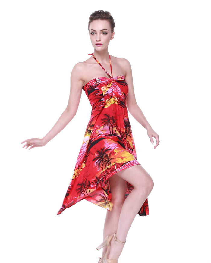Mother Daughter Oahu Set in Sunset Red