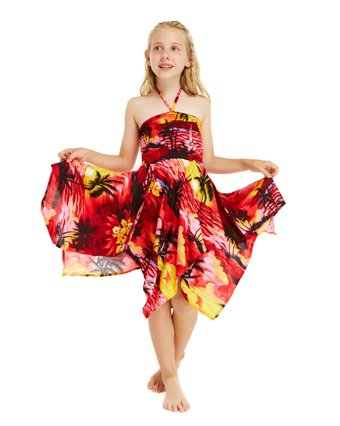 Mother Daughter Oahu Set in Sunset Red