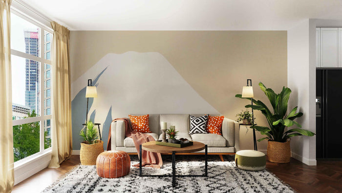 Mount Fuji Painting Wall Mural-Wall Mural-Eazywallz