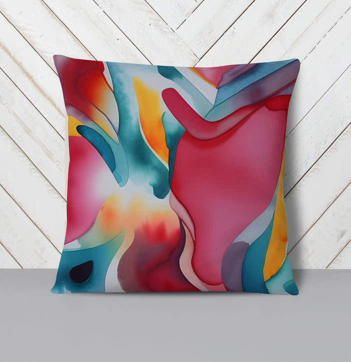 Multicolor Fluid Abstract Pattern Throw Pillow Cover