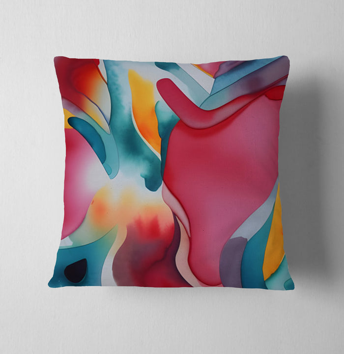 Multicolor Fluid Abstract Pattern Throw Pillow Cover