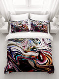 Multicolor Liquid Marble Swirl Pattern Duvet Cover