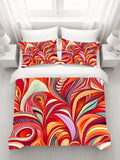 Multicolor Retro Swirl Abstract Pattern Duvet Cover