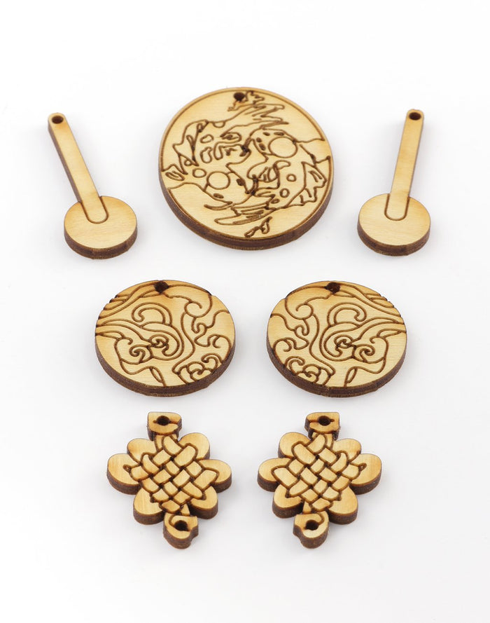 Wooden laser cut decorative pieces