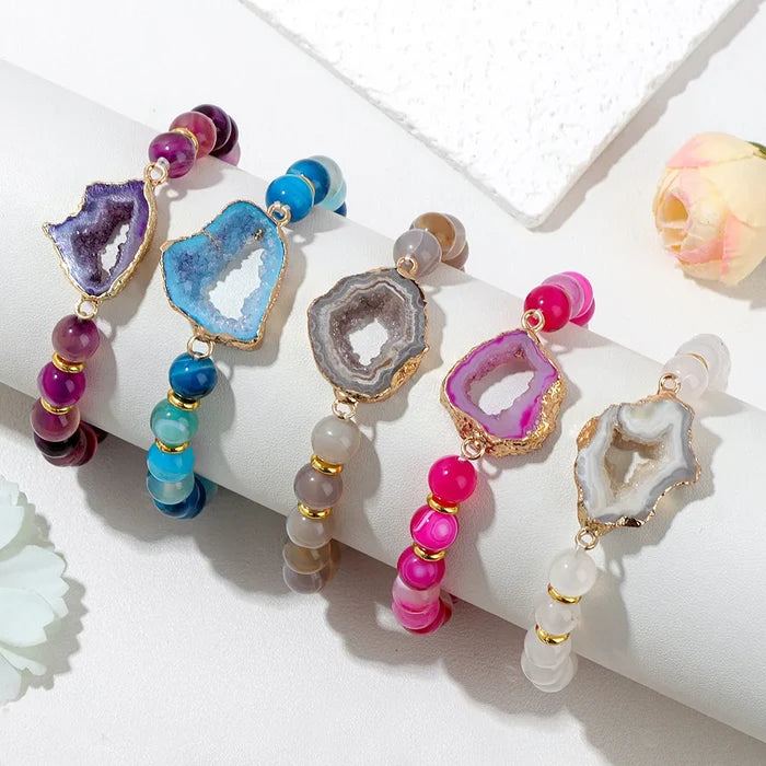 Natural Agate Druzy Bracelet