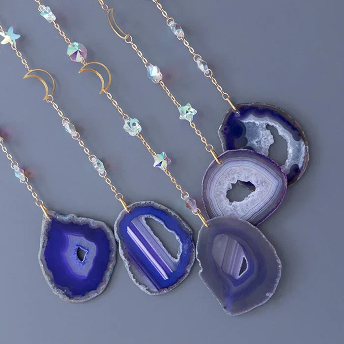 Natural Agate Moon Dream Catcher