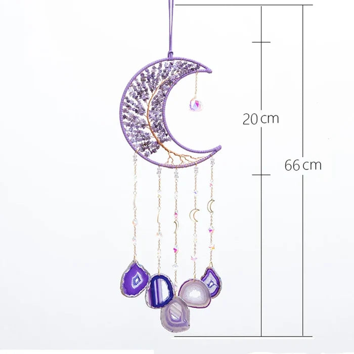 Natural Agate Moon Dream Catcher