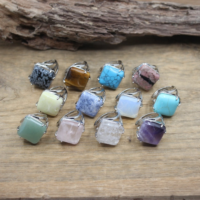 Natural Amethyst Resizable Ring