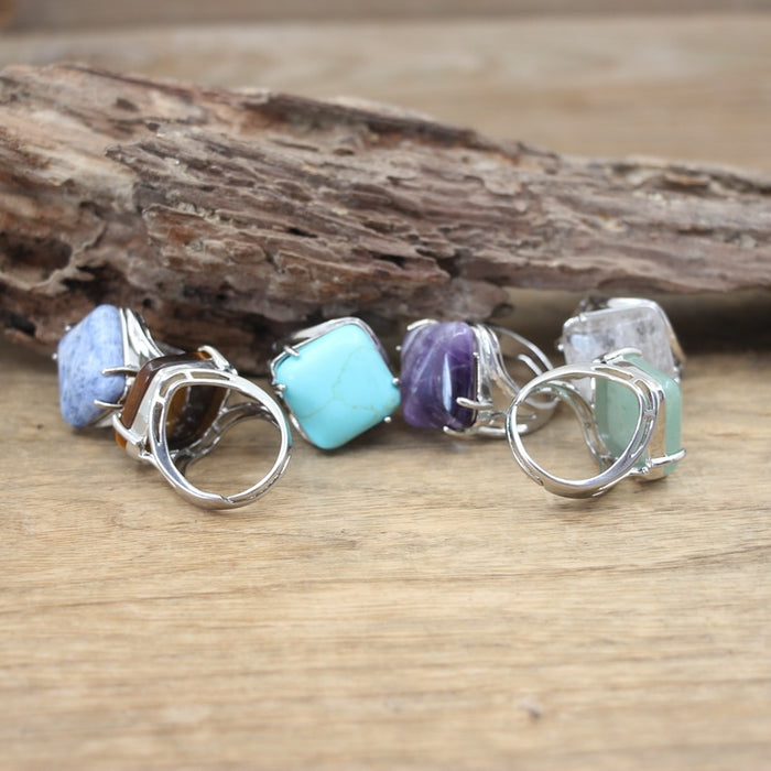 Natural Amethyst Resizable Ring