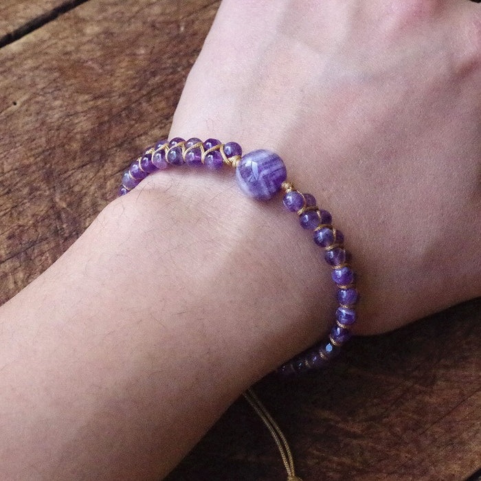 Natural Dream Amethyst Braided Bracelet