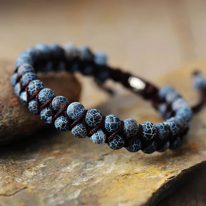 Natural Frosted Agate Wrap Bracelet