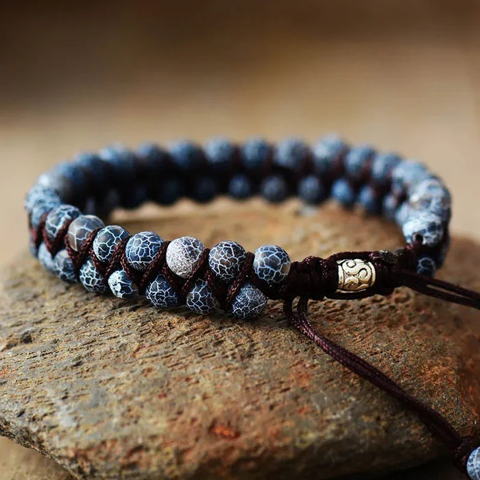 Natural Frosted Agate Wrap Bracelet