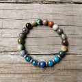 Natural Indian Agate, Apatite & Lapis Lazuli 108 Beads Mala