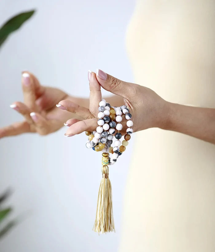 Natural Jasper & Jade 108 Beads Tibetan Mala Necklace