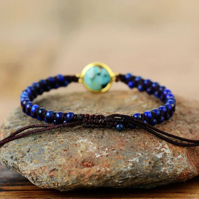 Natural Lapis Lazuli & Turquoise Wrap Bracelet