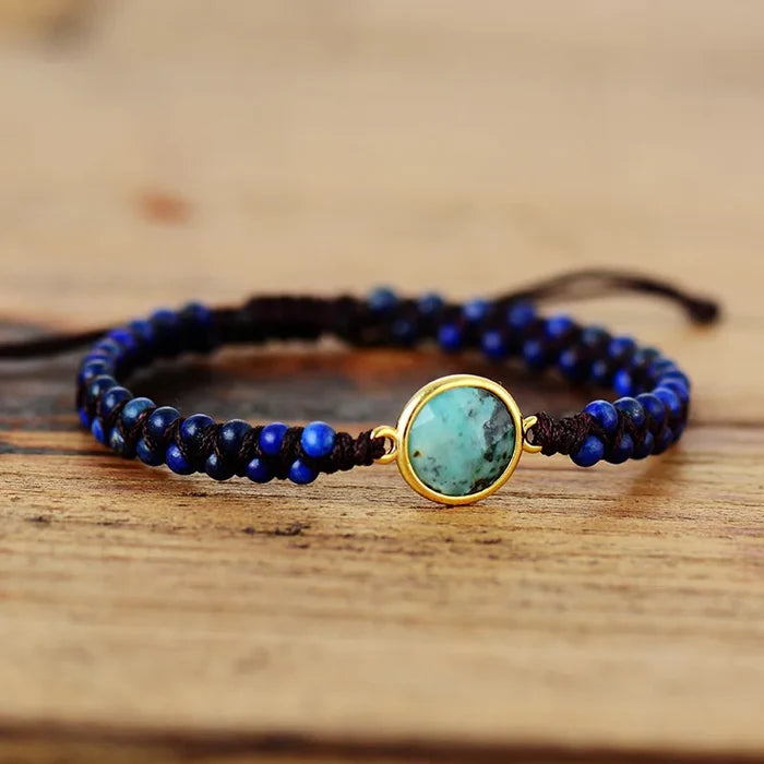 Natural Lapis Lazuli & Turquoise Wrap Bracelet