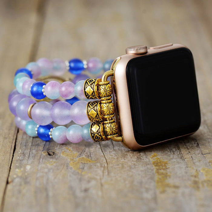 Natural Purple Jade & Blue Quartz Smartwatch Band