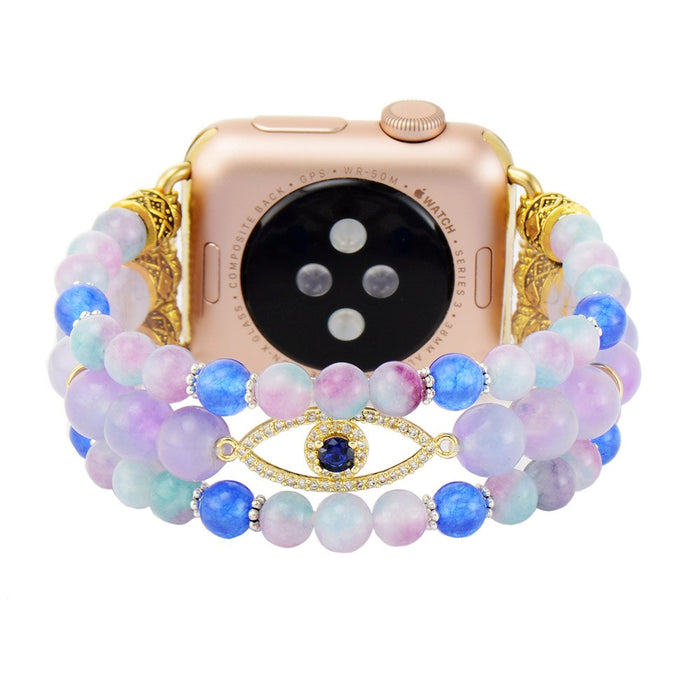 Natural Purple Jade & Blue Quartz Smartwatch Band