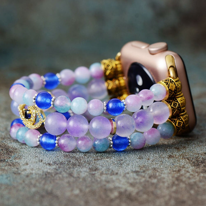 Natural Purple Jade & Blue Quartz Smartwatch Band