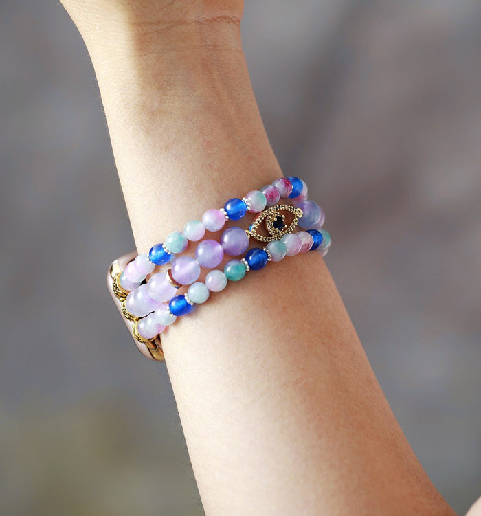 Natural Purple Jade & Blue Quartz Smartwatch Band