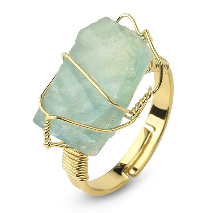 Natural Quartz Crystal Rings - Adjustable Size