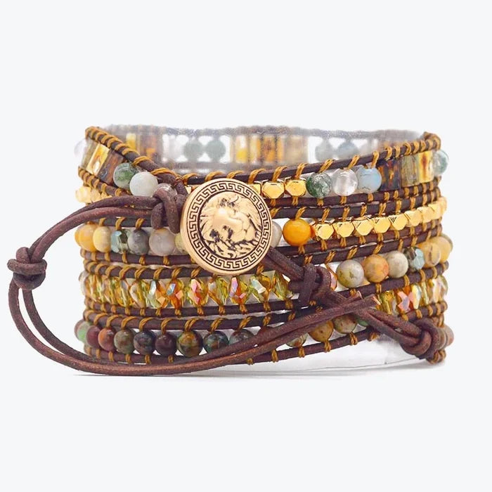 Natural Tree Agate Wrap Bracelet