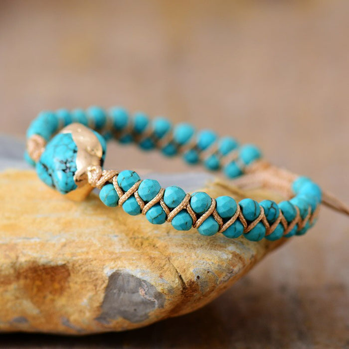 Natural Turquoise Wrap Bracelet