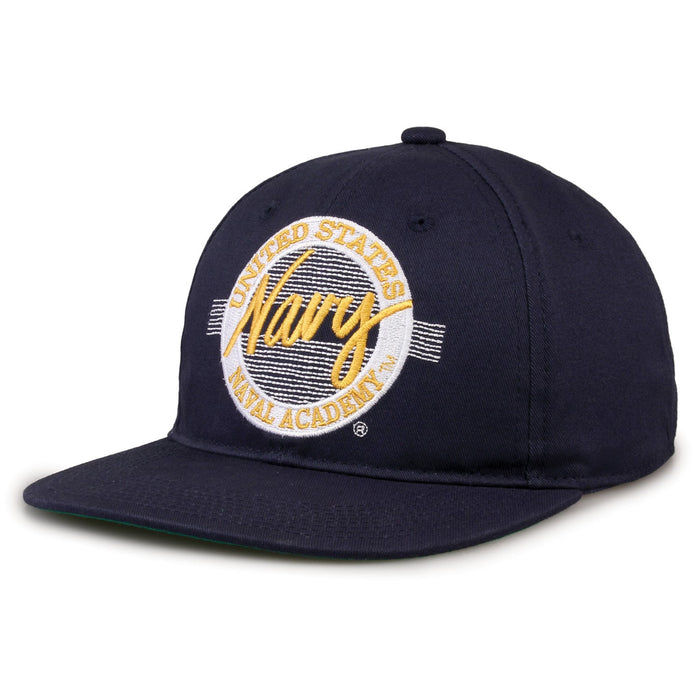 Navy Midshipmen Retro Circle Snapback - Navy, alternate view 1
