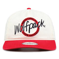 NC State Original Circle snapback hat with embroidered school design, front view