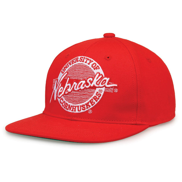 Nebraska Cornhuskers Retro Circle Snapback - Red, alternate view 1