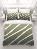 Neutral Wavy Stripe Contemporary Pattern Duvet Cover