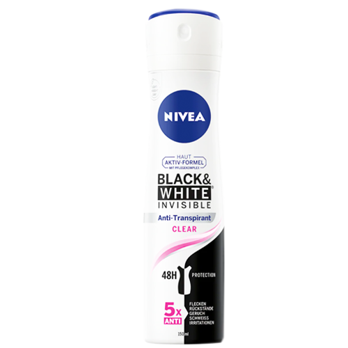 NIVEA Deo Spray B&W Invisible Clear WOMEN 150ml (Nivea)