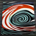Orange and Black Spiral Abstract Pattern Fleece Sherpa Blanket