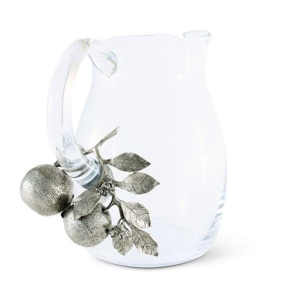 Orange Blooms Glass Pitcher