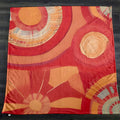 Orange Retro Circle Geometric Pattern Fleece Sherpa Blanket