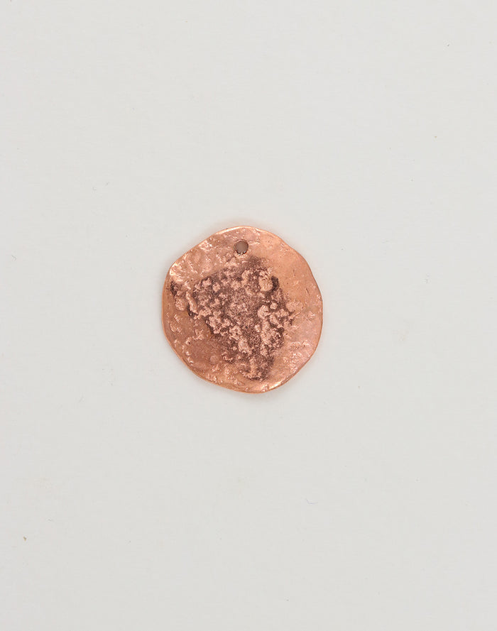 Copper pendant with textured surface