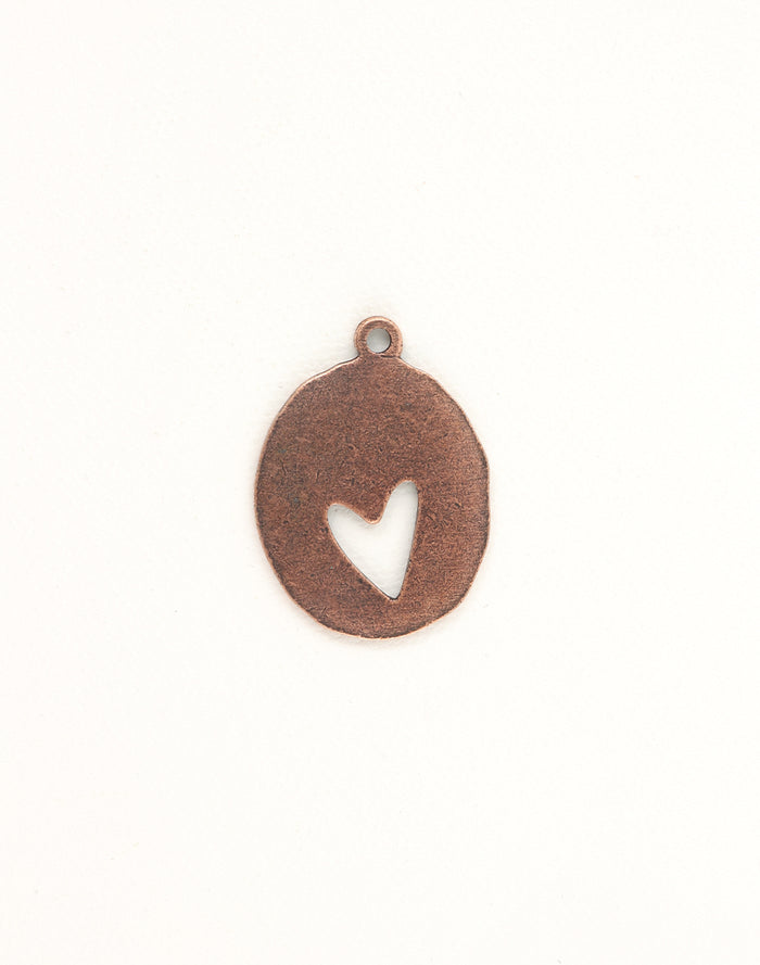 PT123-CP Copper Heart Charm