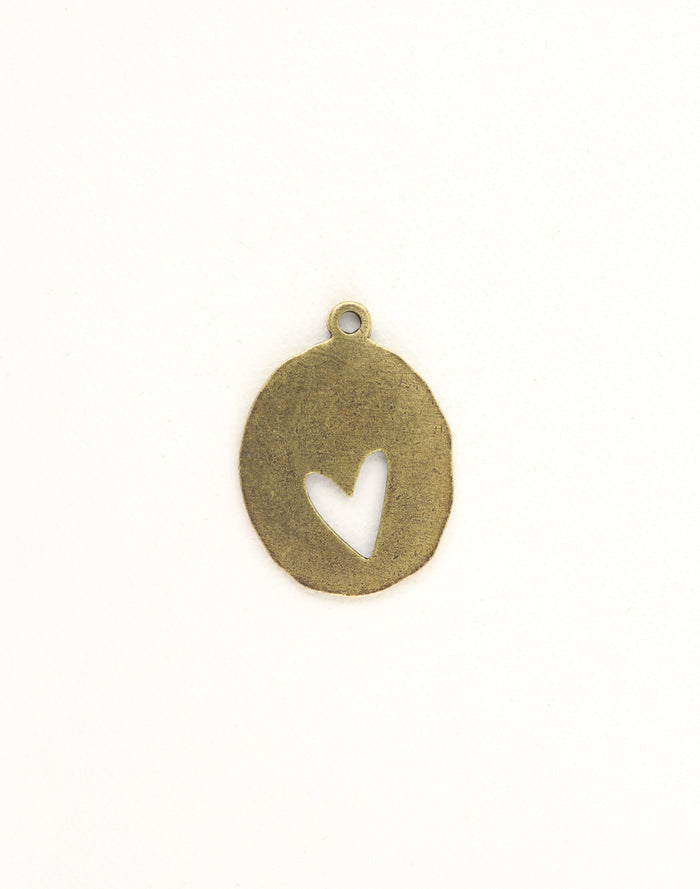 Bronze heart charm