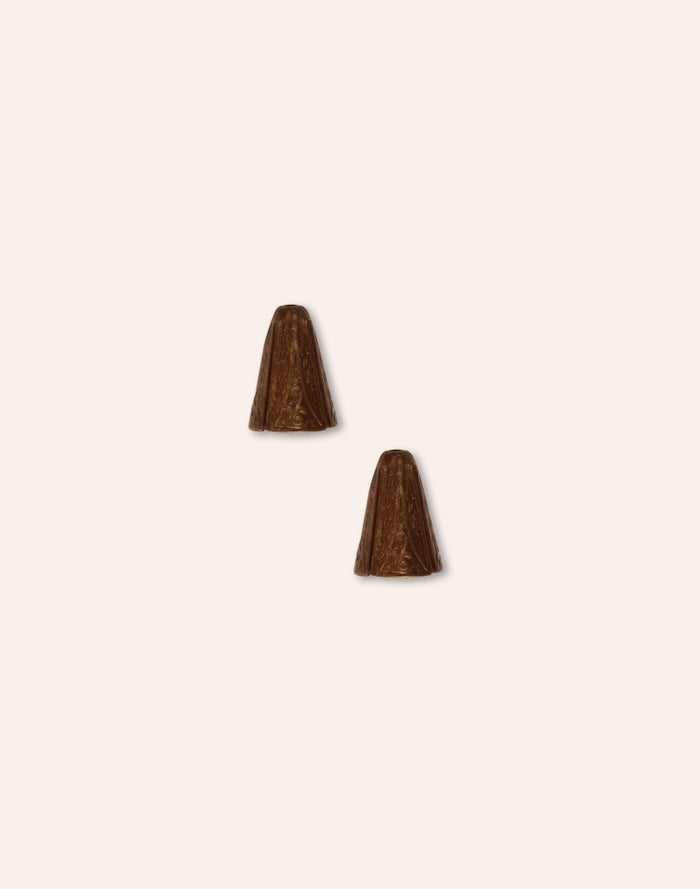 CN100 Brown Cone Earrings