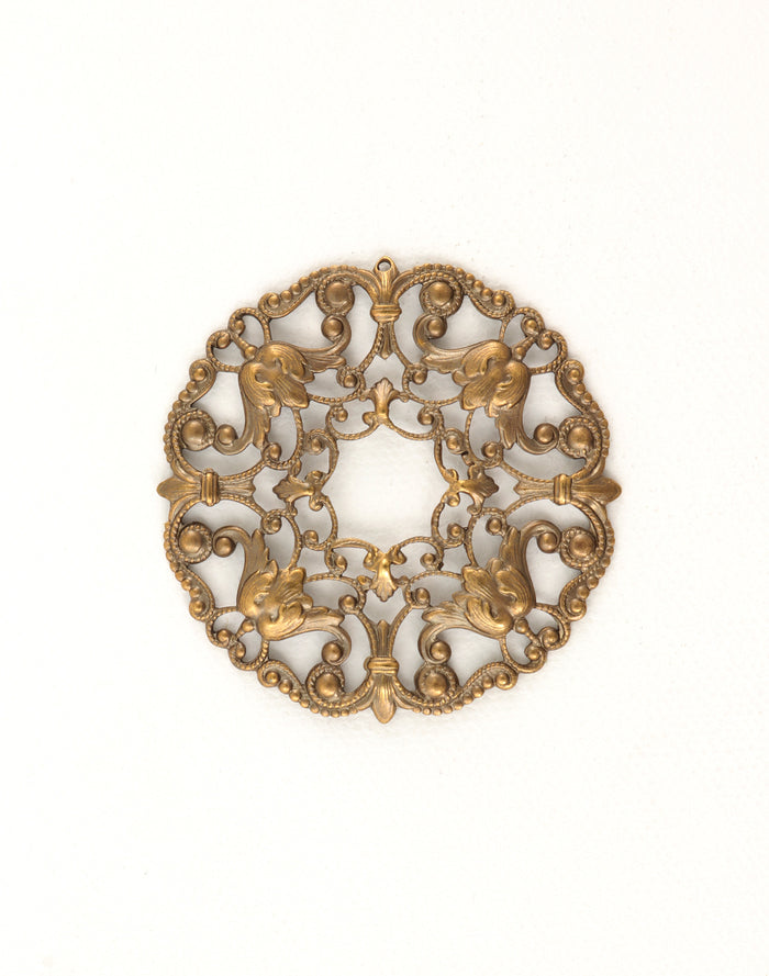 Antique brass filigree F0002