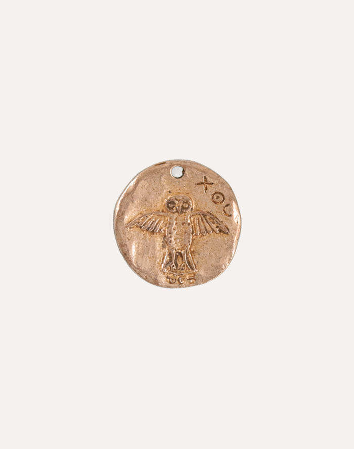 Owl Coin, 26x25.5mm, (1pc)