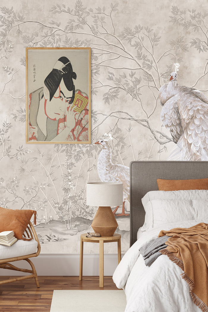Peacock Chinoiserie Wall Mural