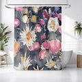 Pink Floral Garden Artwork Shower Curtain