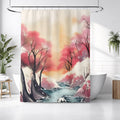 Pink River Landscape Artwork Shower Curtain