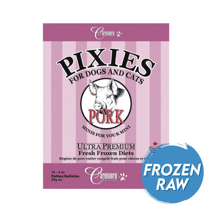 Pixies by Carnivora Frozen Raw Pork Mini Patties